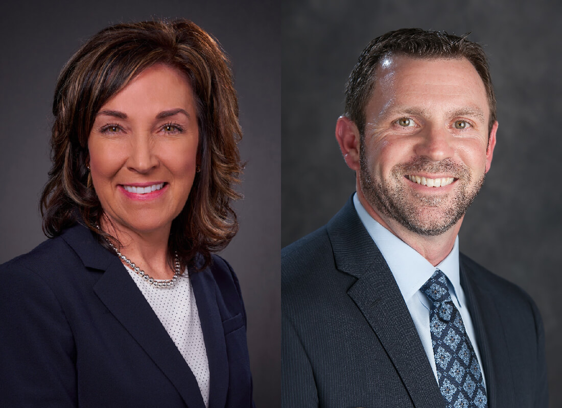 -	Colleen Lindholz and John King side-by-side headshots.